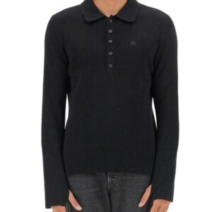 Refresh your wardrobe with the COURREGES men's POLO WITH LOGO in Black