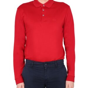 Elevate your look with the Boss men's POLO WITH LOGO EMBROIDERY in Red