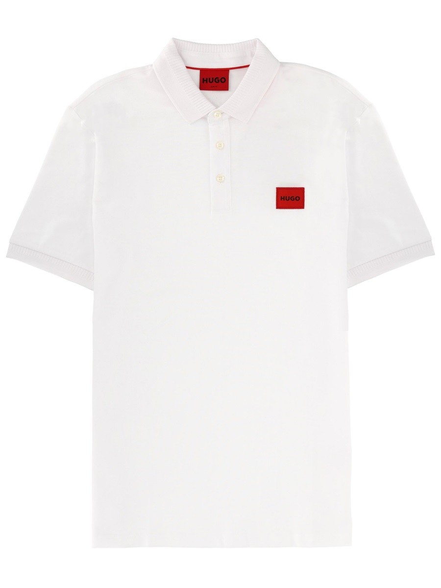 Discover the authentic Hugo men's POLO CON PATCH LOGO in White