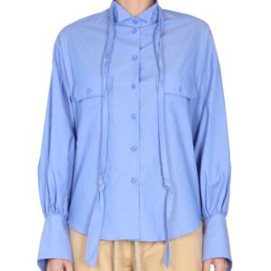 Refresh your wardrobe with the JEJIA women's POPLIN SHIRT in Azure