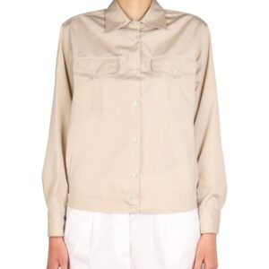 Discover the authentic ASPESI women's POPLIN SHIRT in beige
