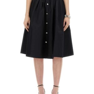 Refresh your wardrobe with the Moschino women's POPLIN SKIRT in Black