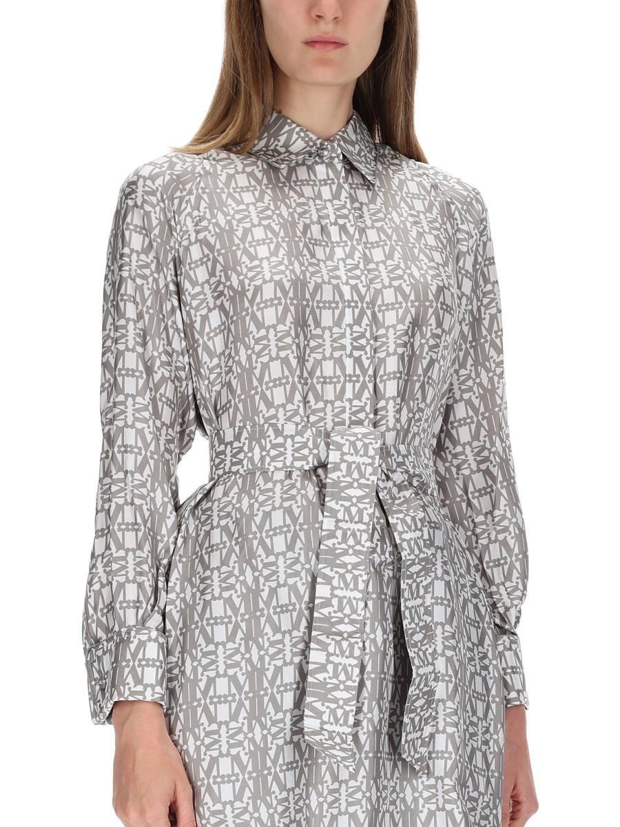 PRINTED SILK CHEMISIER DRESS - Image 4