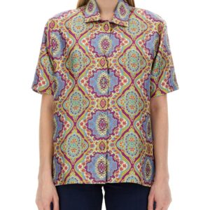 Refresh your wardrobe with the Etro women's PRINTED SILK SHIRT in MULTICOLOUR