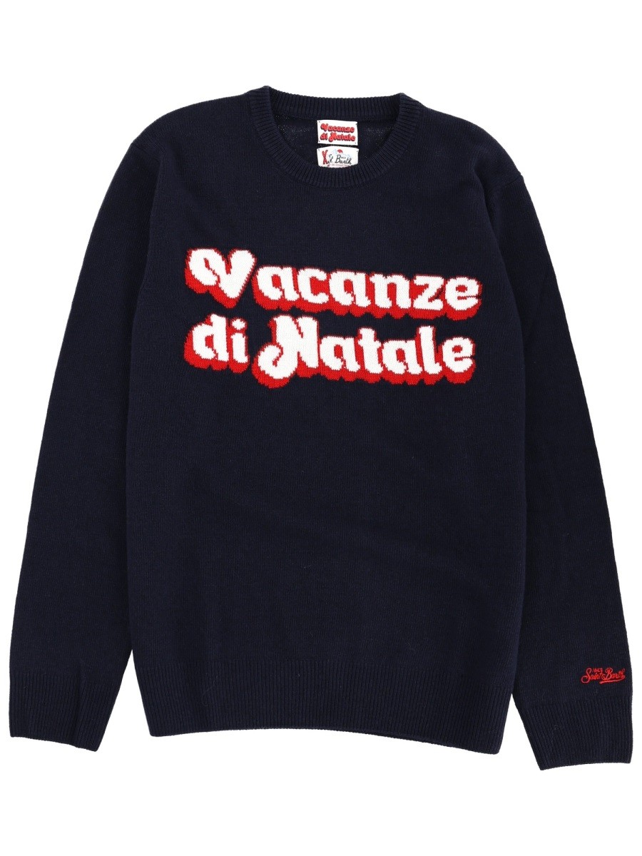 Discover the authentic MC2 SAINT BARTH men's PRINTED SWEATER in Blue