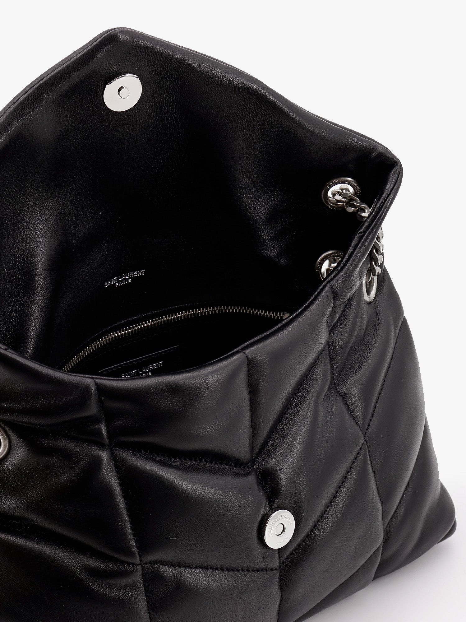 SAINT LAURENT – Puffer matelassé leather crossbody bag : Color - Nero, Size - UNI - Image 4