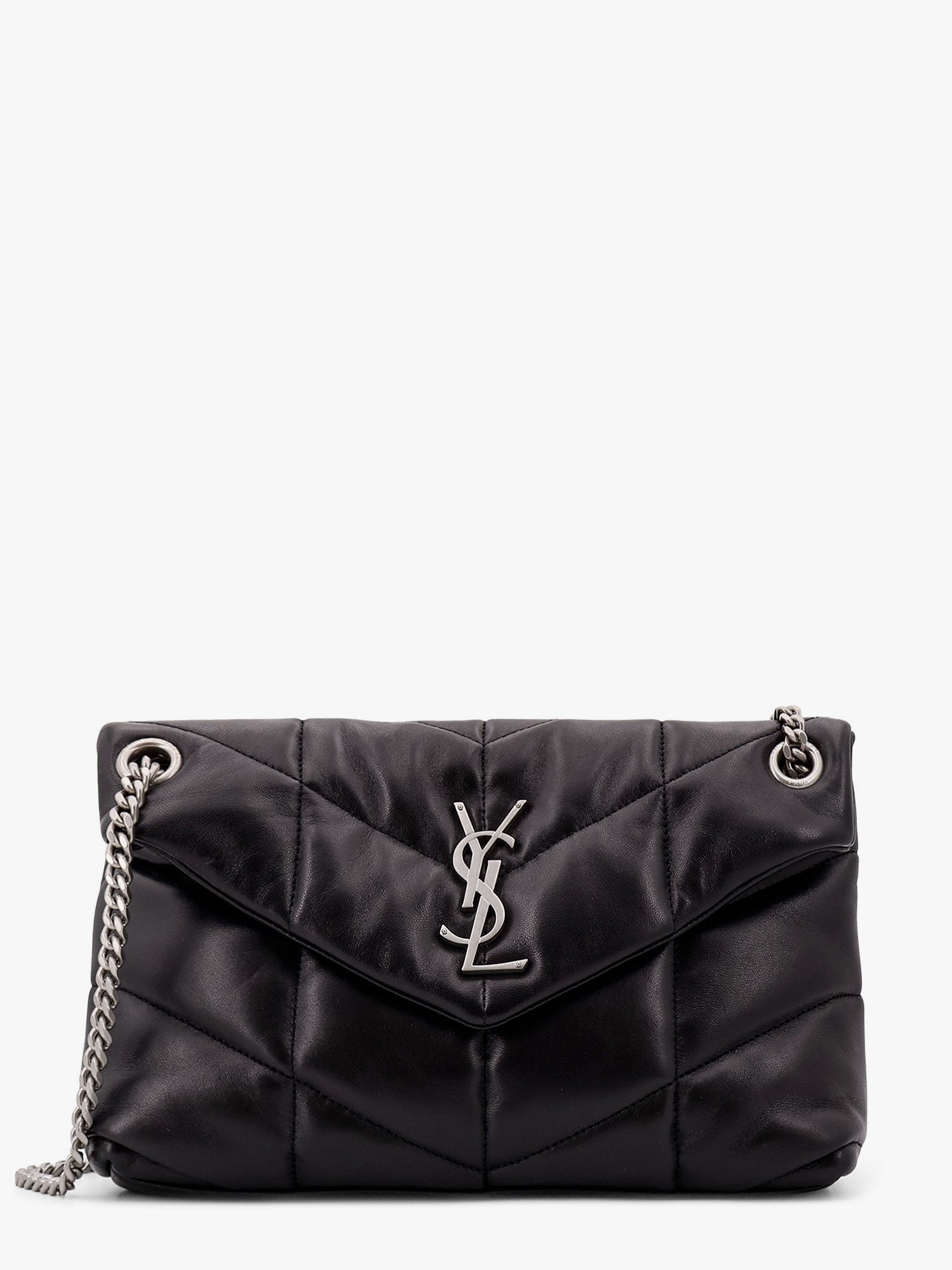 Puffer matelassé leather crossbody bag : Color - Nero
