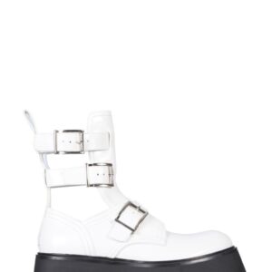 Discover the authentic Alexander Mcqueen women's RAVE BOOTS in White
