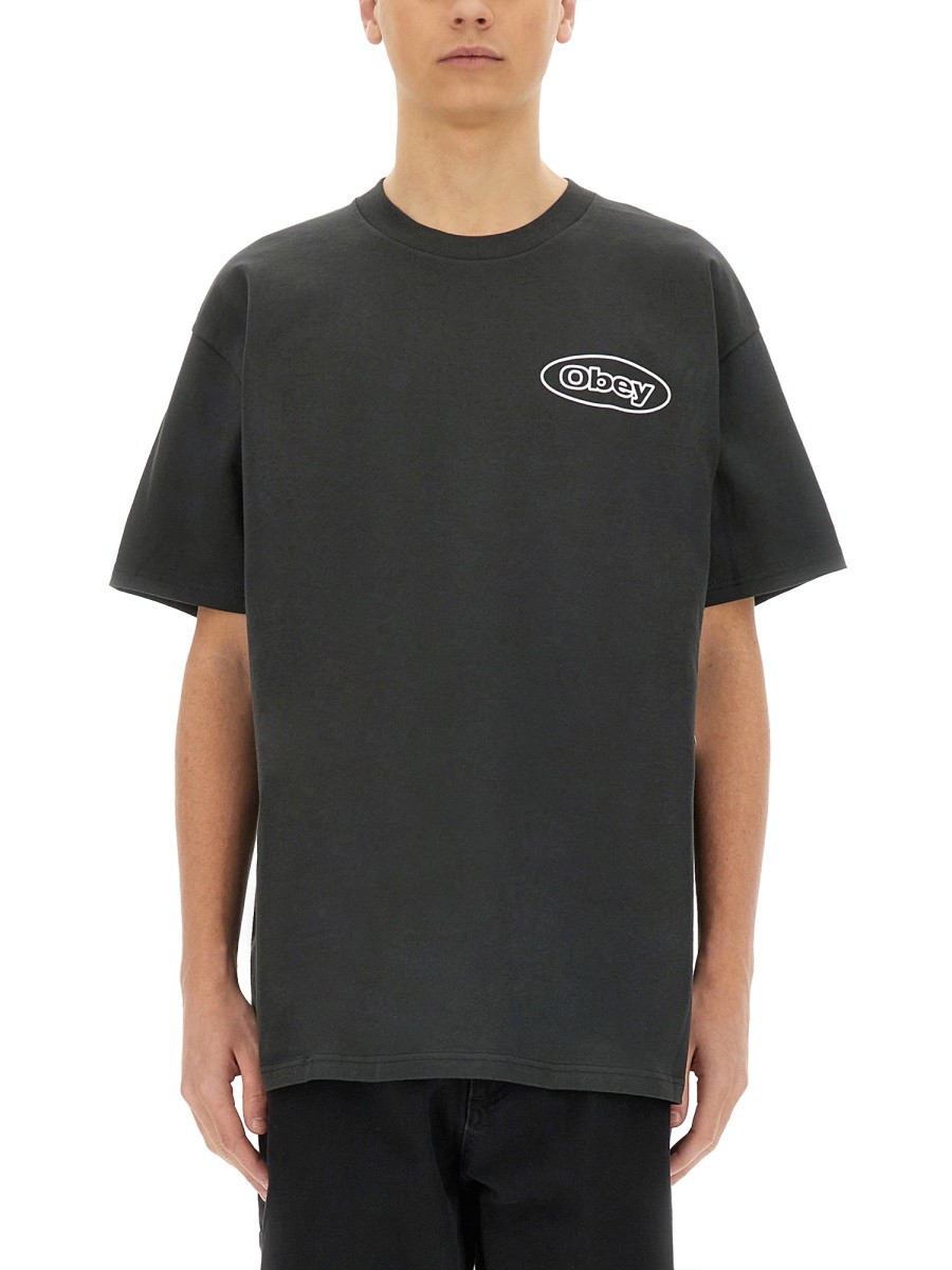 Discover the authentic OBEY men's "REACTION" T-SHIRT in Black