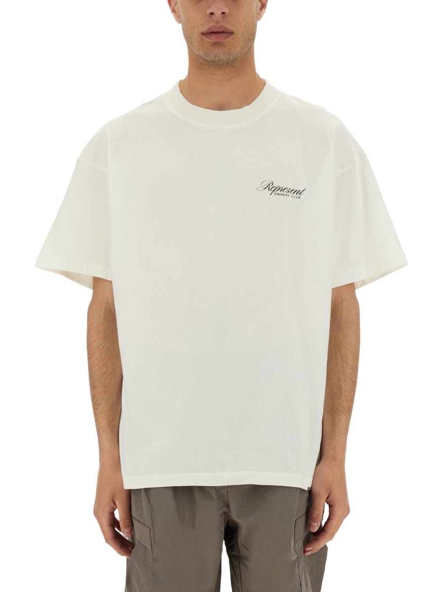 Explore the authentic Represent men's "REPRESENT OWNERS CLUB SCRIPT" T-SHIRT in White