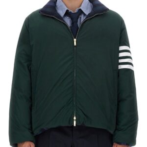 Refresh your wardrobe with the THOM BROWNE men's REVERSIBLE JACKET in Blue