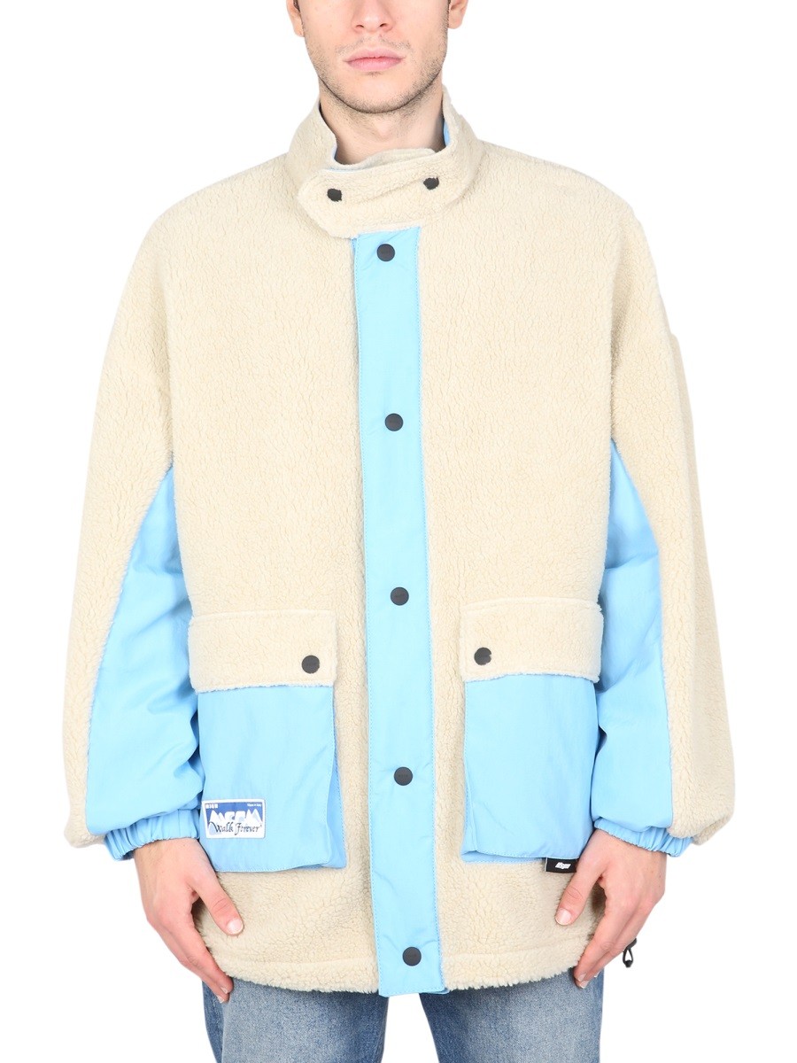 Refresh your wardrobe with the msgm men's REVERSIBLE SHERPA JACKET in MULTICOLOUR