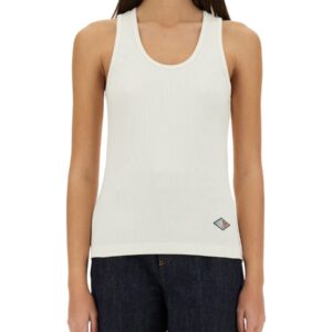 Explore the authentic Bottega Veneta women's RIBBED COTTON JERSEY TOP in White
