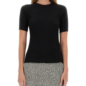 Discover the authentic Tory Burch women's RIBBED COTTON PULLOVER in Black