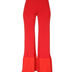 Explore the authentic stella mccartney women's RIBBED KNIT TROUSERS in Red