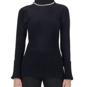 Explore the authentic Philosophy Di Lorenzo Serafini women's RIBBED STRETCH KNIT in Blue