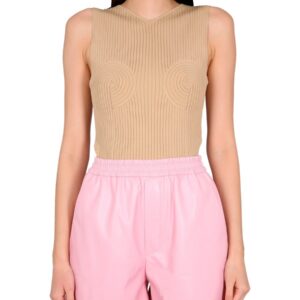Refresh your wardrobe with the NANUSHKA women's RIBBED TOPS in beige