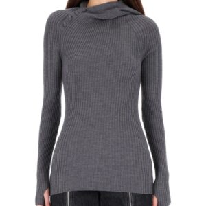 Explore the authentic JEAN PAUL GAULTIER women's RIBBED WOOL SWEATER in Grey