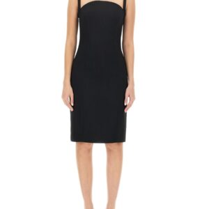 Refresh your wardrobe with the Versace women's ROLLED MIDI DRESS in Black