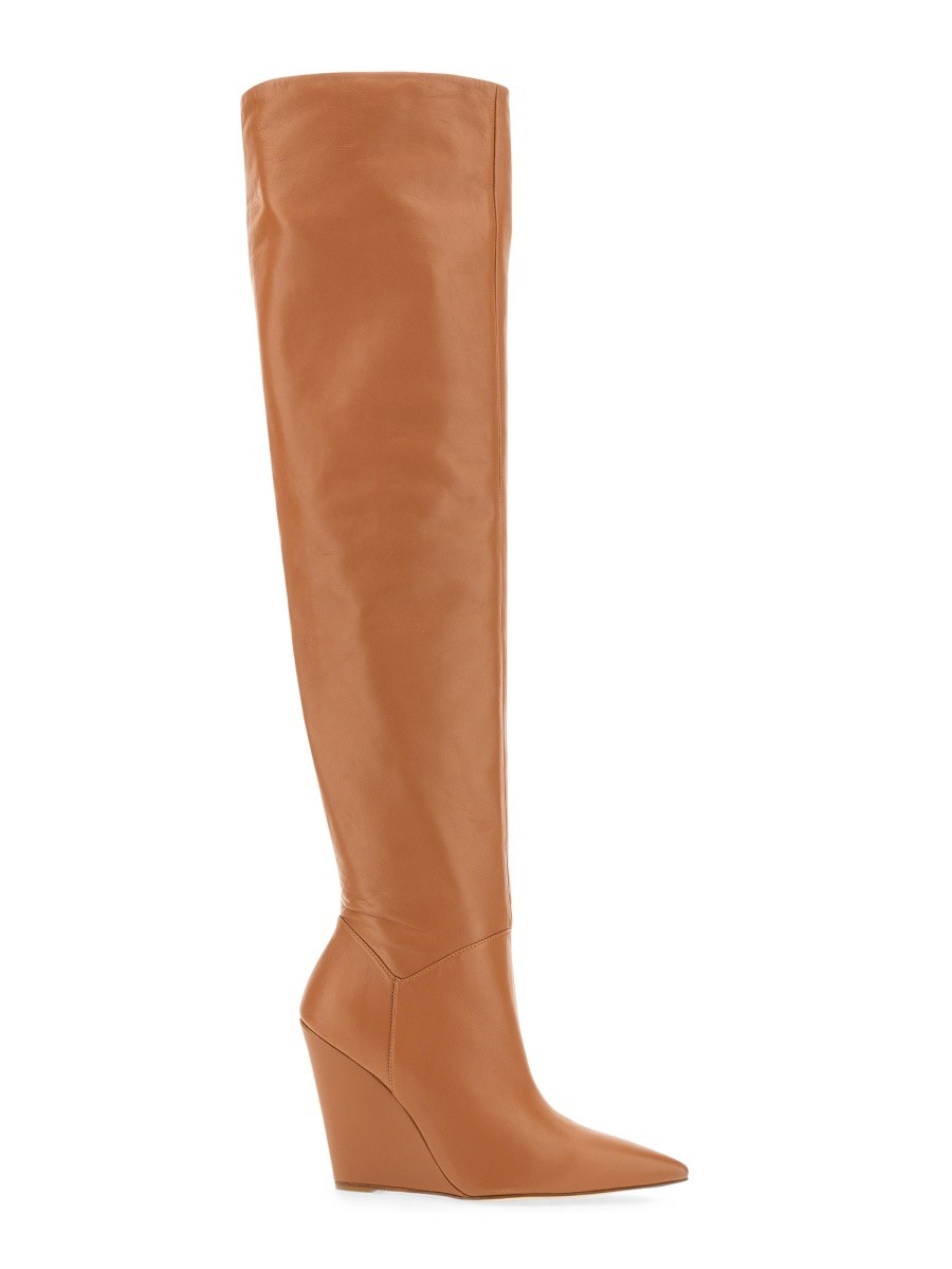 Explore the authentic Stuart Weitzman women's SALOON 100 WEDGE BOOT in MULTICOLOUR