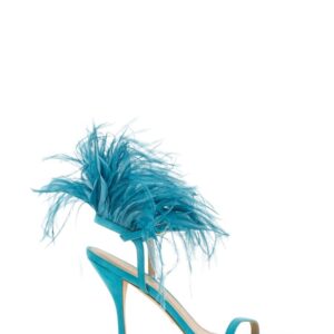 Discover the authentic Stuart Weitzman women's SANDAL PLUME 100 in Baby blue