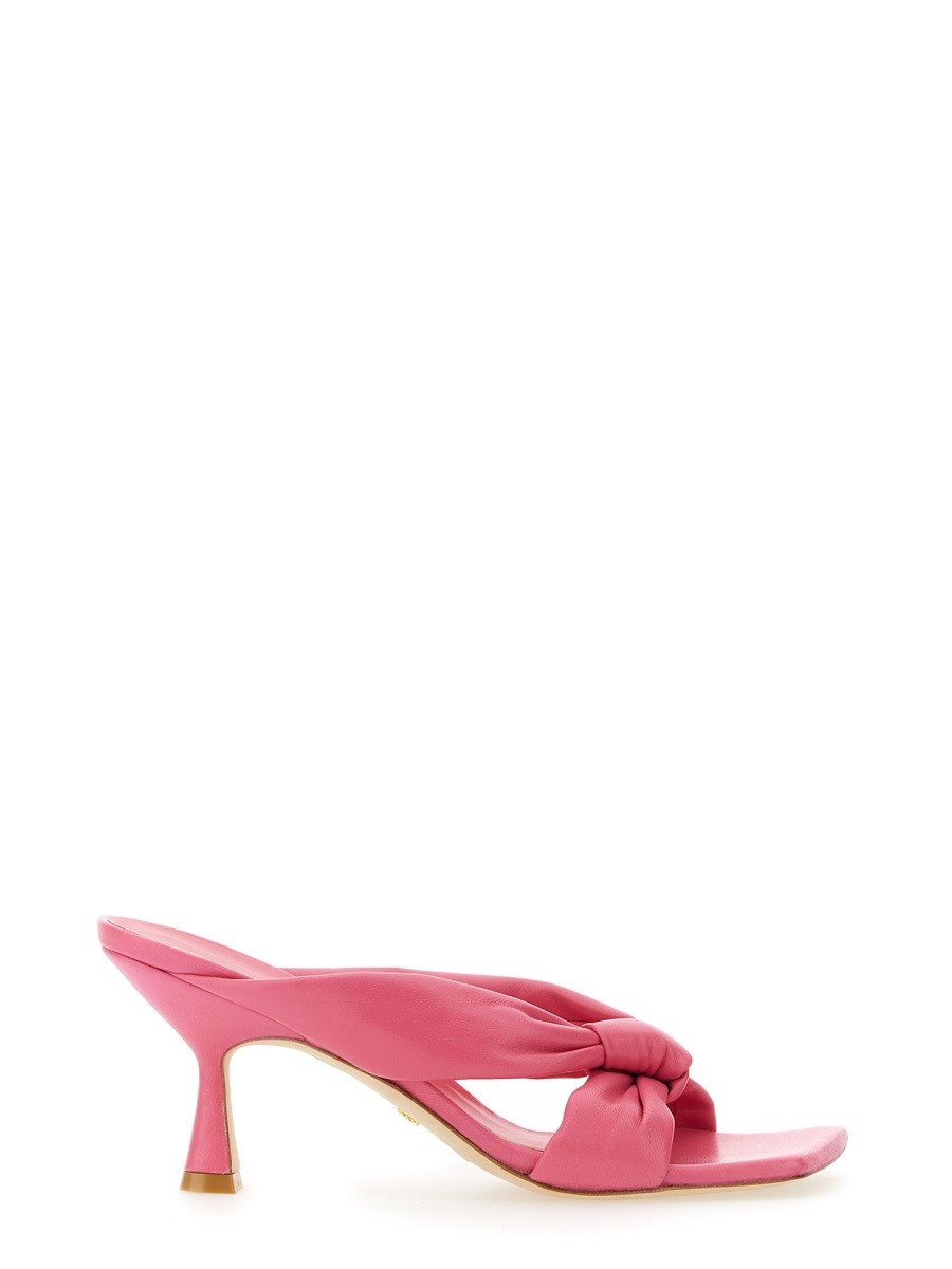Discover the authentic Stuart Weitzman women's SANDAL WITH BOW in Fuchsia
