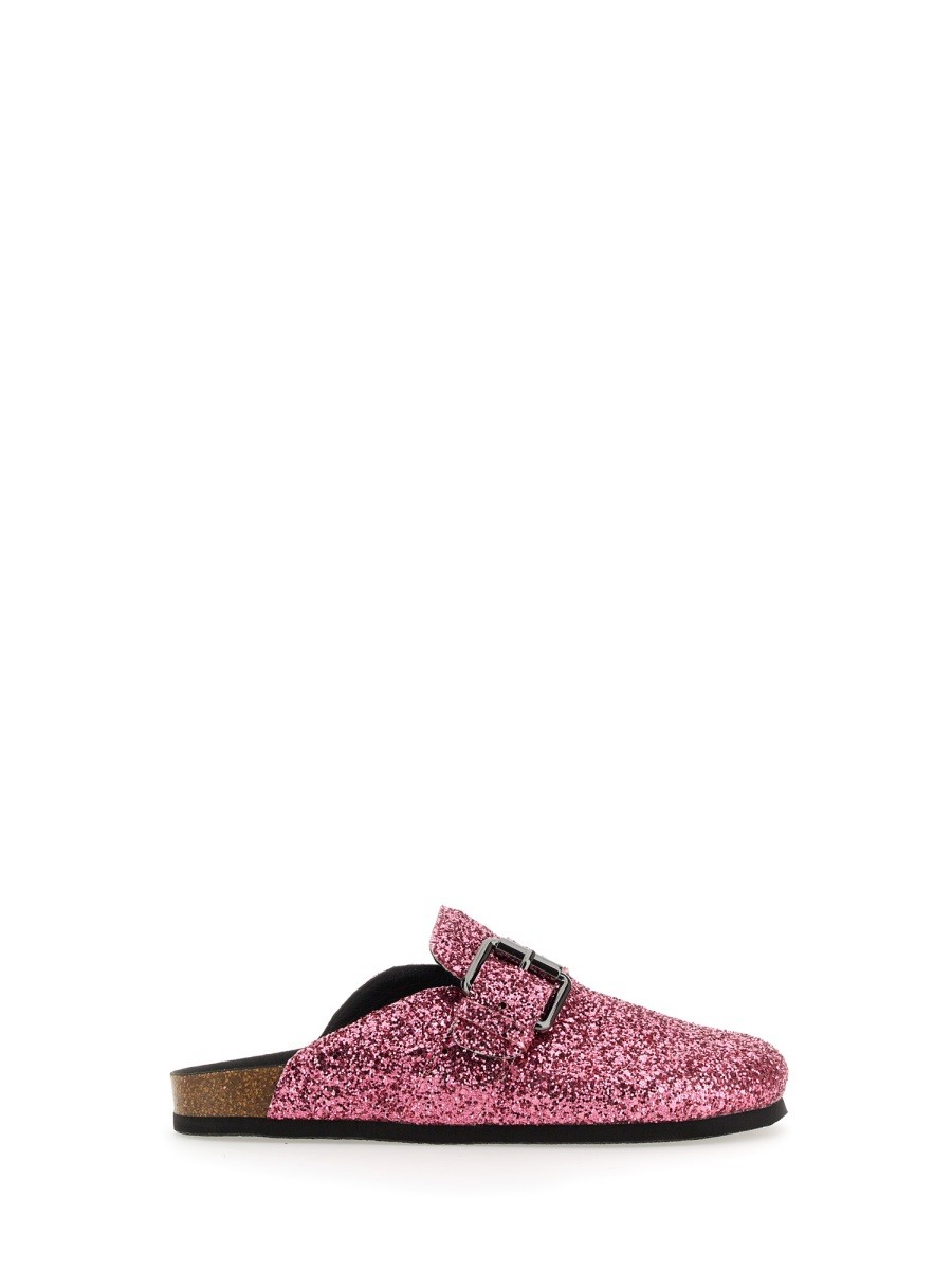 Explore the authentic Philosophy Di Lorenzo Serafini women's SANDAL WITH GLITTER in Fuchsia