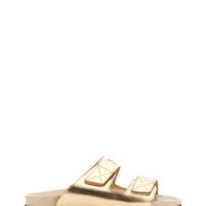 Discover the authentic Palm Angels women's SANDAL WITH LOGO in gold