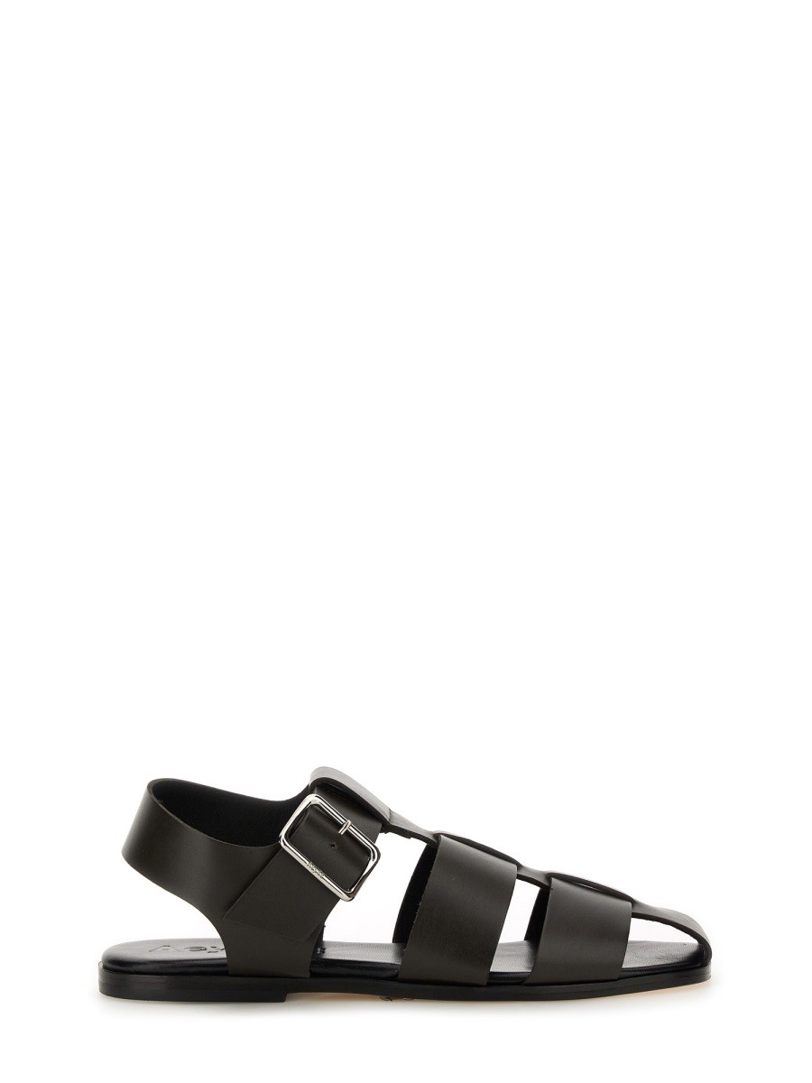 Refresh your wardrobe with the AEYDE women's SANDALO "WHIT" in DARK BROWN