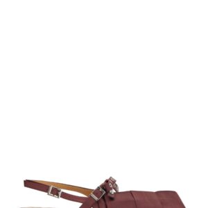 Refresh your wardrobe with the GANNI women's SATIN BALLERINA in Bordeaux