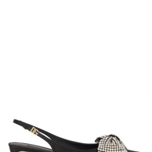 Shop the authentic Dolce & Gabbana women's SATIN SLING-BACK WITH RHINESTONE EMBROIDERY in Black