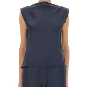 Refresh your wardrobe with the THEORY women's SATIN TOPS. in Blue