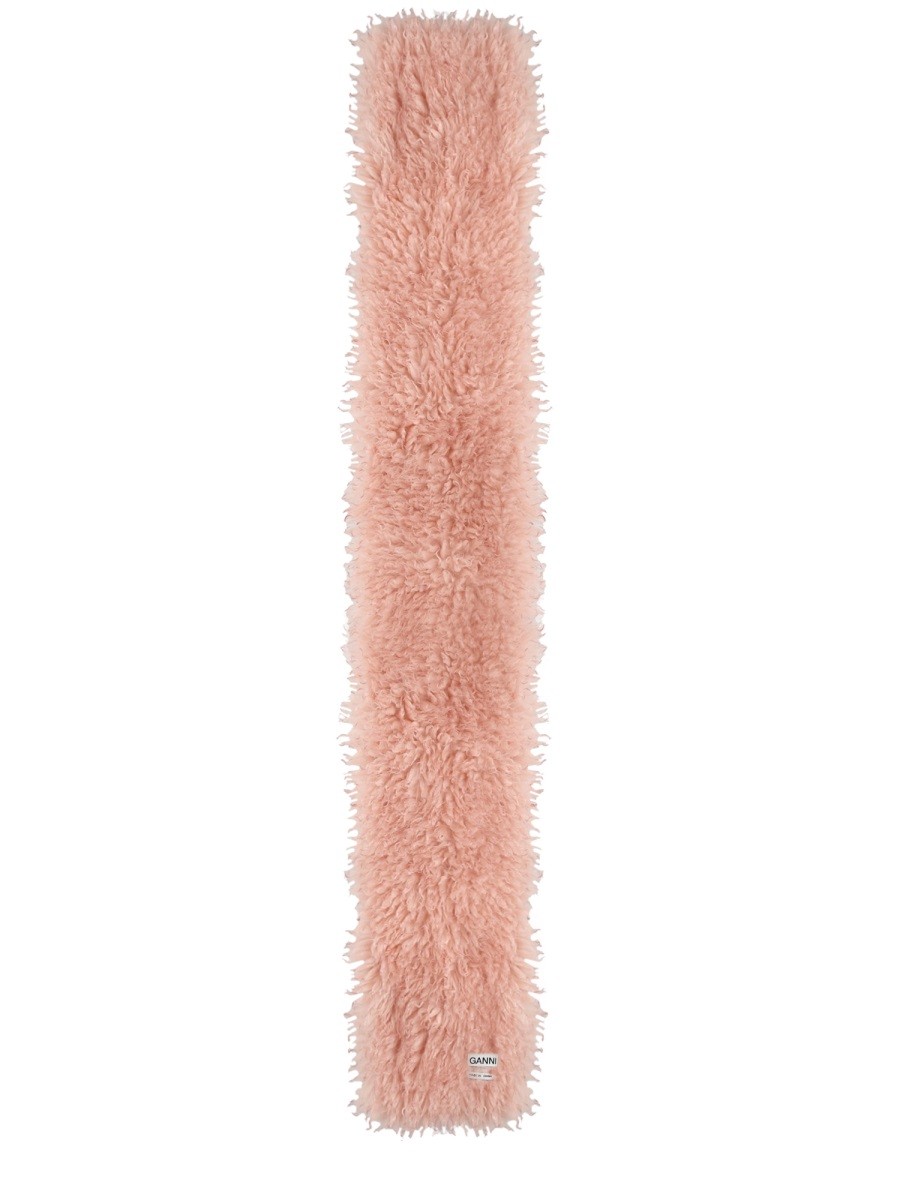 Refresh your wardrobe with the GANNI women's SCARF WITH LOGO in Pink