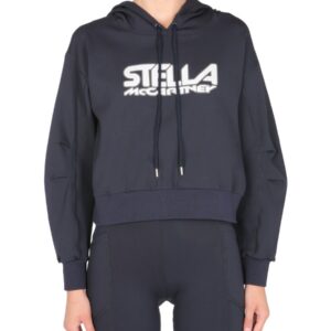 Explore the authentic stella mccartney women's SCUBA SWEATSHIRT WITH LOGO in Blue
