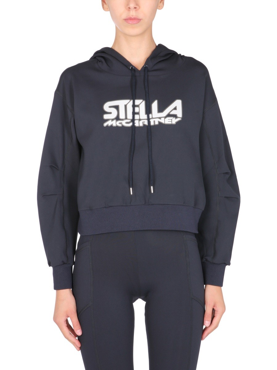 Explore the authentic stella mccartney women's SCUBA SWEATSHIRT WITH LOGO in Blue