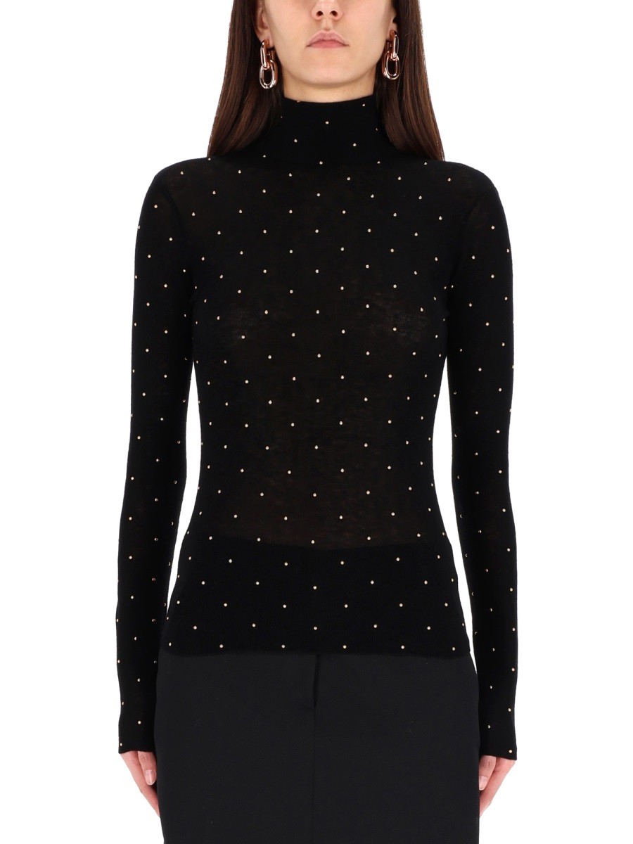 Explore the authentic RABANNE women's "SECON-SKIN" EFECT MESH WITH STUDS in Black