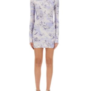 Explore the authentic Off-white women's "SERENITY" SHORT DRESS in Baby blue