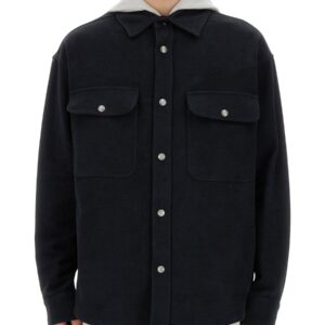 Explore the authentic Palm Angels men's SHIRT-JACKET WITH MONOGRAM in Black
