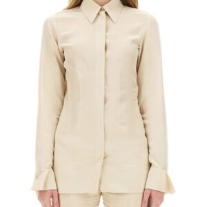 Elevate your look with the Sportmax women's SHIRT "THEORY12" in beige