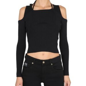 Refresh your wardrobe with the Versace Jeans Couture women's SHIRT WITH BARE SHOULDERS in Black