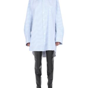 Discover the authentic Bottega Veneta women's SHIRT WITH CURVED BACK in Azure