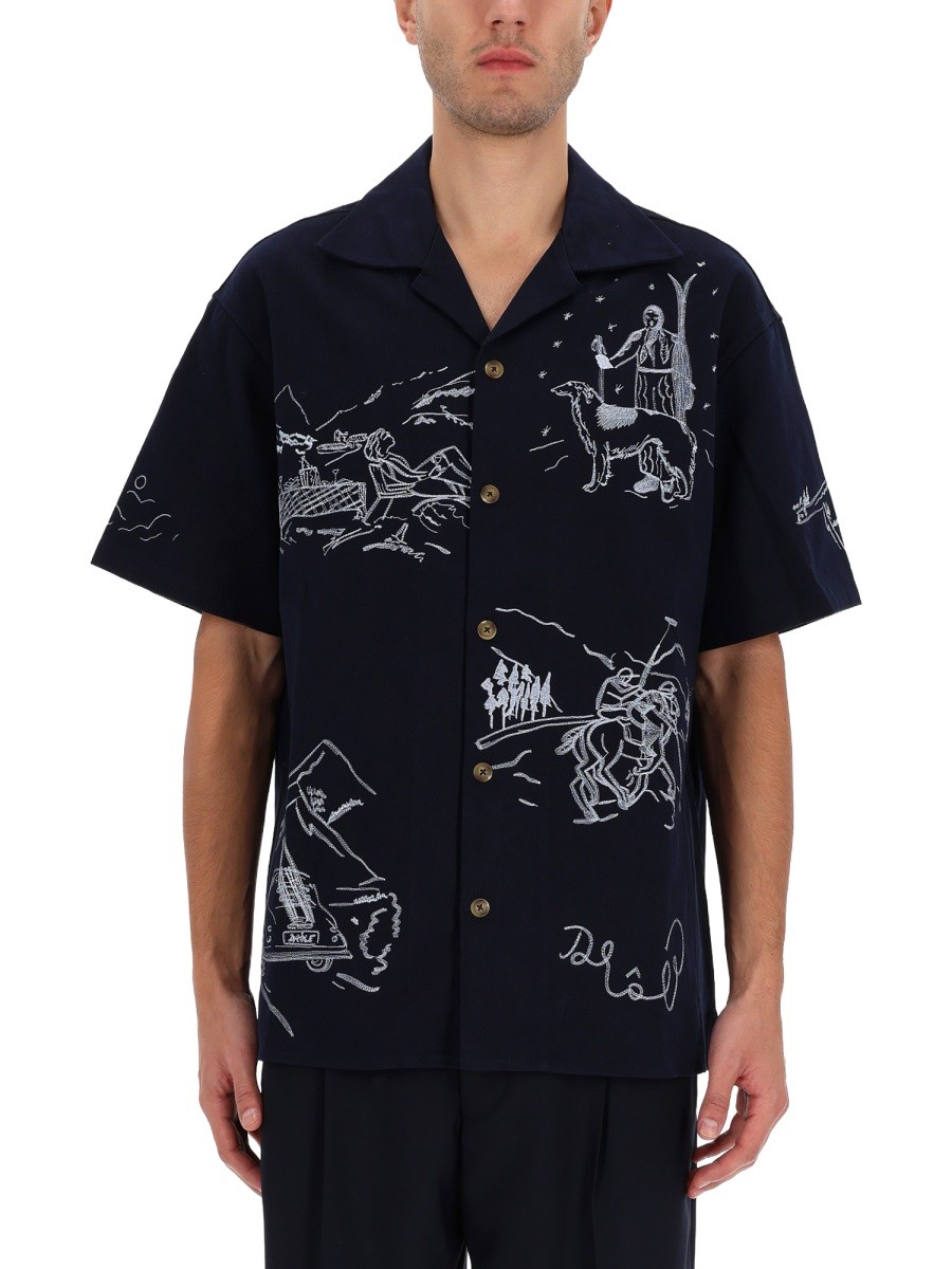 Explore the authentic Drole De Monsieur men's SHIRT WITH EMBROIDERY in Blue