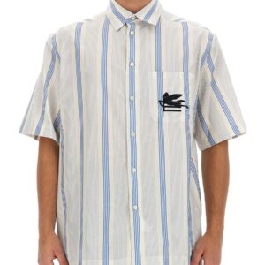 Discover the authentic Etro men's SHIRT WITH LOGO in Azure