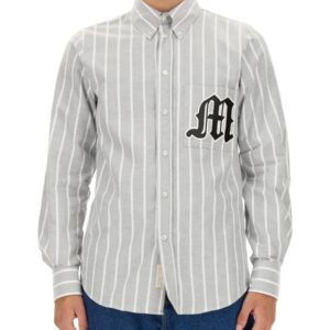Discover the authentic msgm men's SHIRT WITH LOGO in Grey