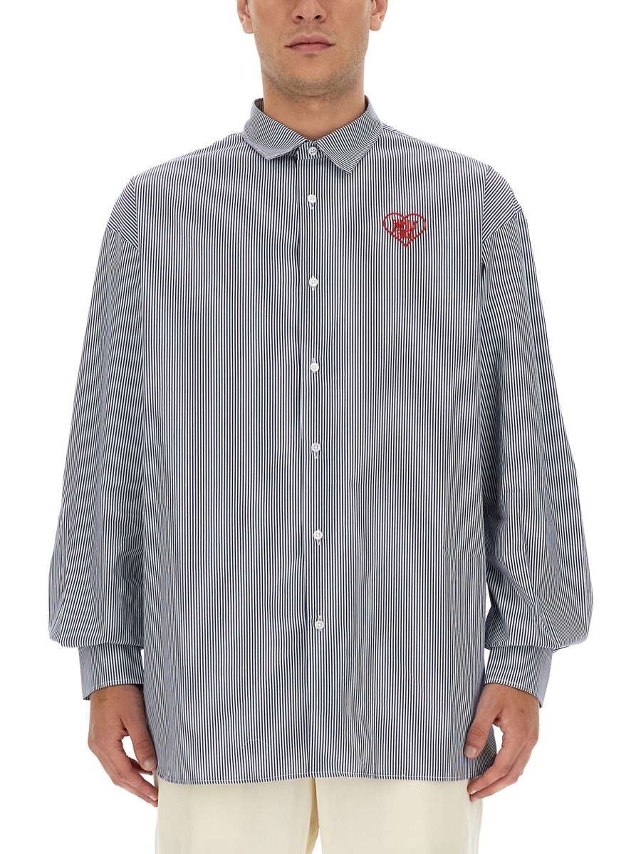 Elevate your look with the FAMILY FIRST men's SHIRT WITH LOGO in Blue