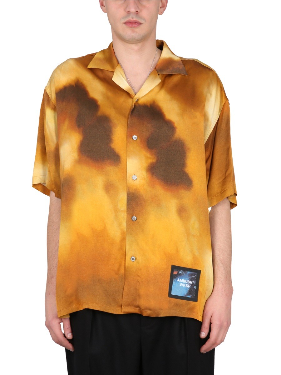 Refresh your wardrobe with the AMBUSH men's SHIRT WITH LOGO PATCH in Yellow