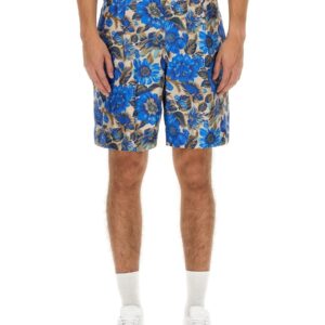 Explore the authentic Moschino men's SHORT ALL OVER BLUE FLOWER in MULTICOLOUR
