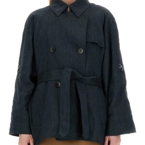 Elevate your look with the FAY women's SHORT TRENCH in Black