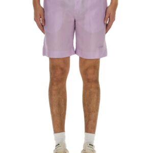 Discover the authentic msgm men's SHORT WITH LOGO in Lilac