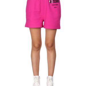 Explore the authentic Moschino women's SHORTS WITH VINYL LOGO in Purple